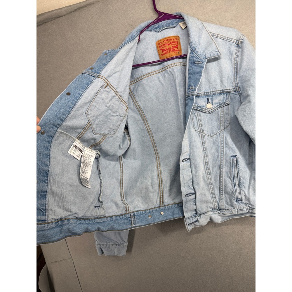 Levis Mens Light Wash Denim Trucker Jacket 72334-0563 Blue‎ Size M - Picture 4 of 11